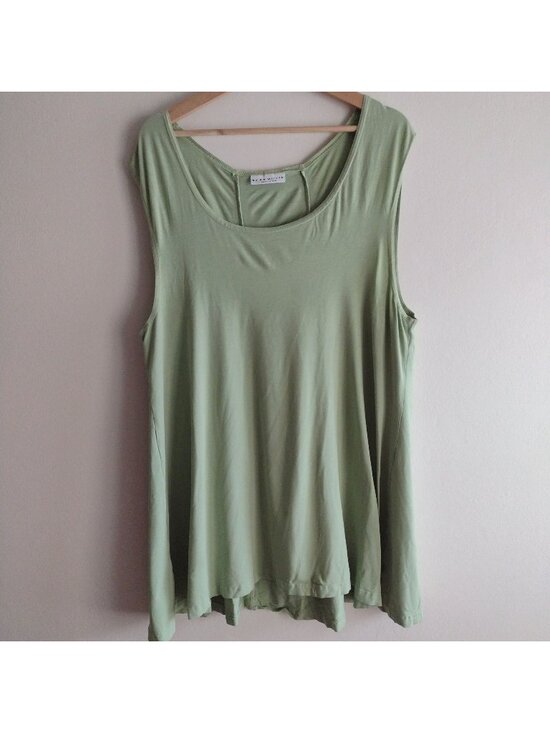 bryn Walker Tops - Bryn Walker Lime Green Relaxed Fit Tunic Bamboo Cotton Blend Top